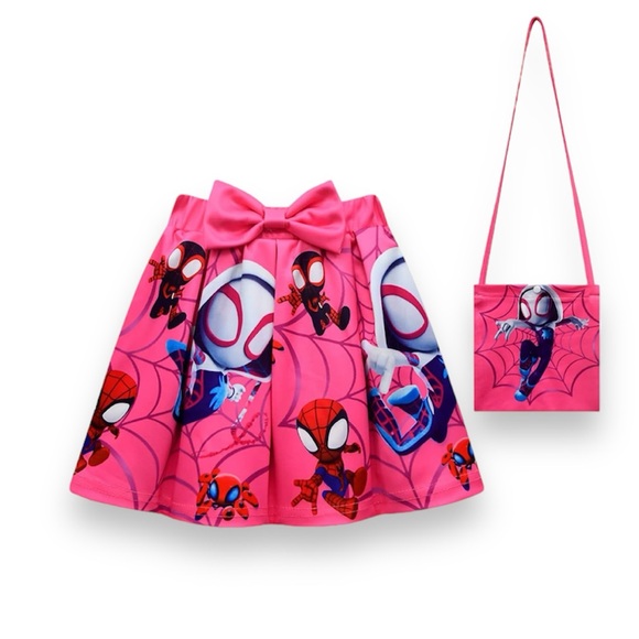 NEW 3pc Spidey Gwen Skirt Set with crossbody - Picture 2 of 4